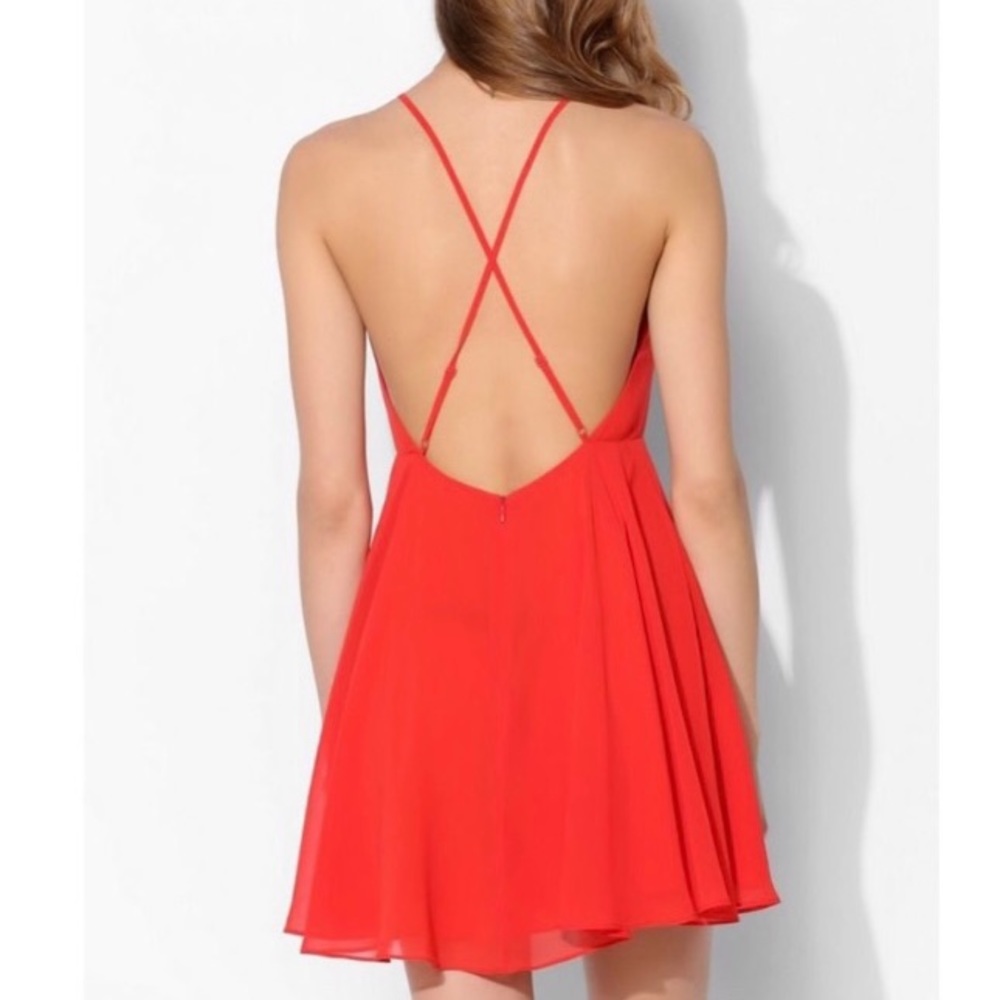 Silence + Noise red backless dress